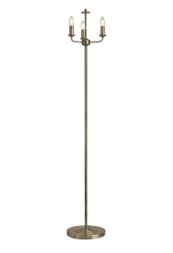 D0686  Banyan Switched Floor Lamp 3 Light Antique Brass